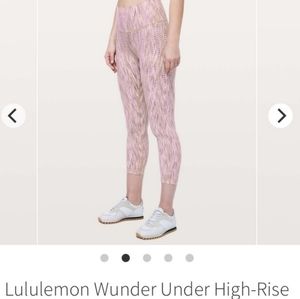 Lululemon Wunder Under High Rise Pink Knit Leggings - Size 4